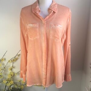 Beach Lunch Lounge peach tie dye blouse